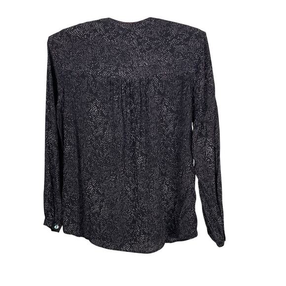 Rails Eloise Black & Grey Snakeskin Print Long Sleeve Button Down Blouse Size S - Picture 3 of 9
